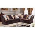 Traditional Chocolate Cloth Camel Back Sectional Sofa for Living Room